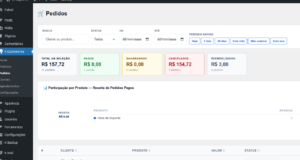 Configurações no admin